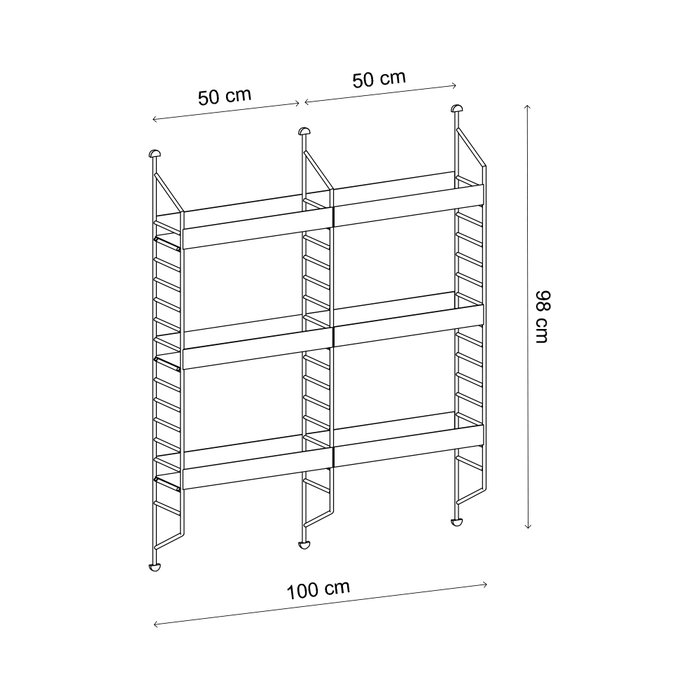 Hanah Home Estantería de pared Cm-068-A Dorado